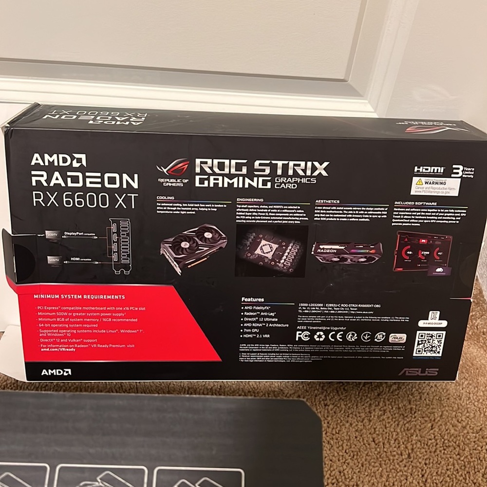 New ASUS AMD Raden RX6600XT ROG Strix Gaming Graphics card - Picture 12 of 12